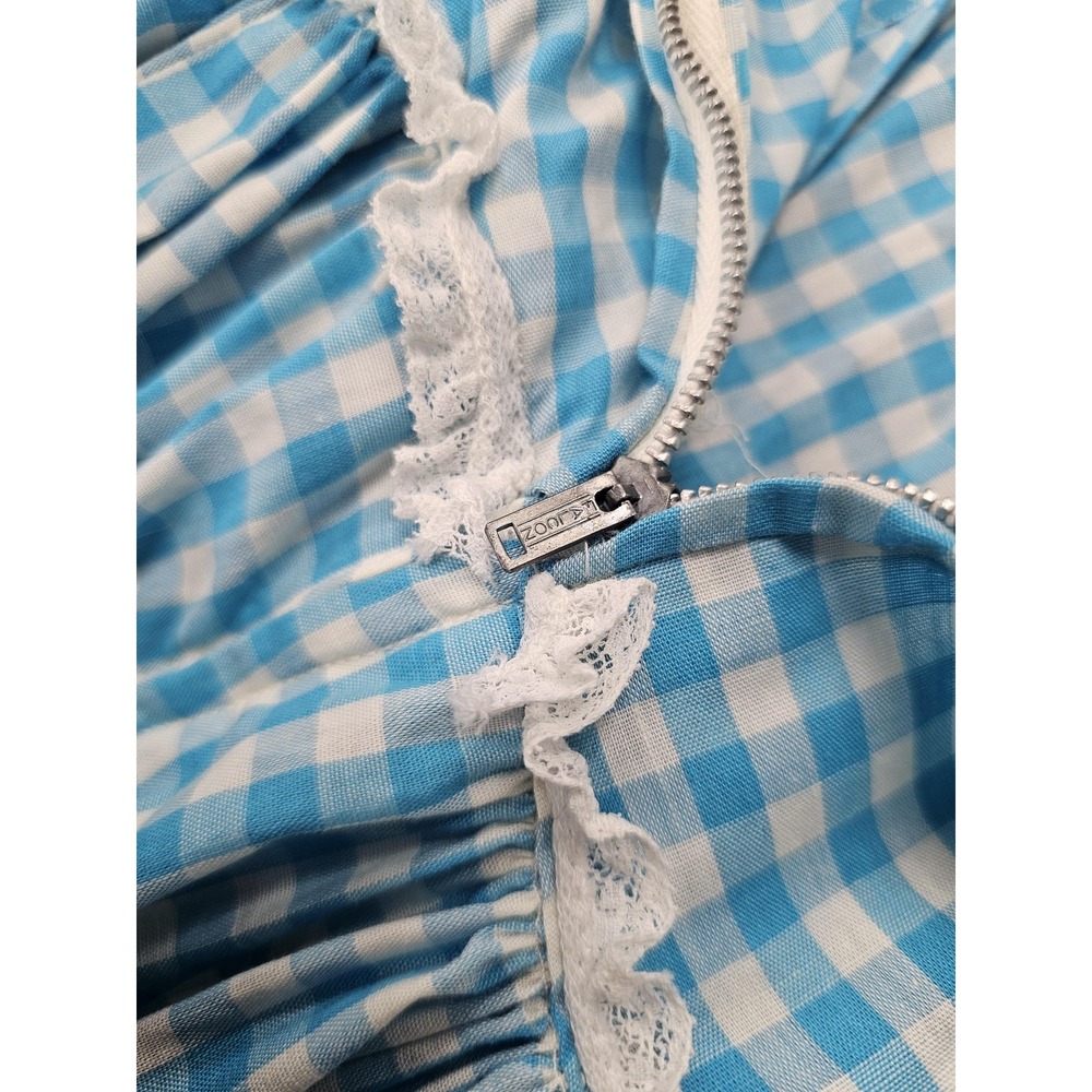 Vintage Cottagecore Gingham Blue Dress 60s / 70s Dorotyh Wizard of‎ Oz Style - Picture 10 of 13